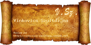 Vinkovics Szultána névjegykártya